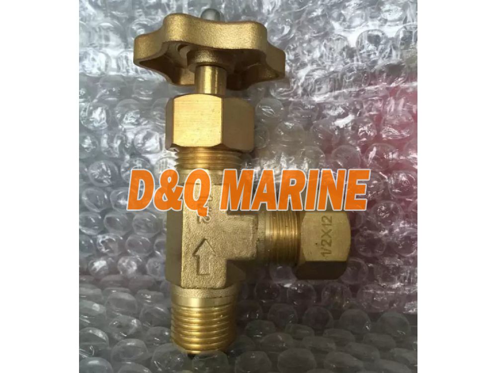 Brass Needle Angle Valve with Ring Joint Nut at Outlet