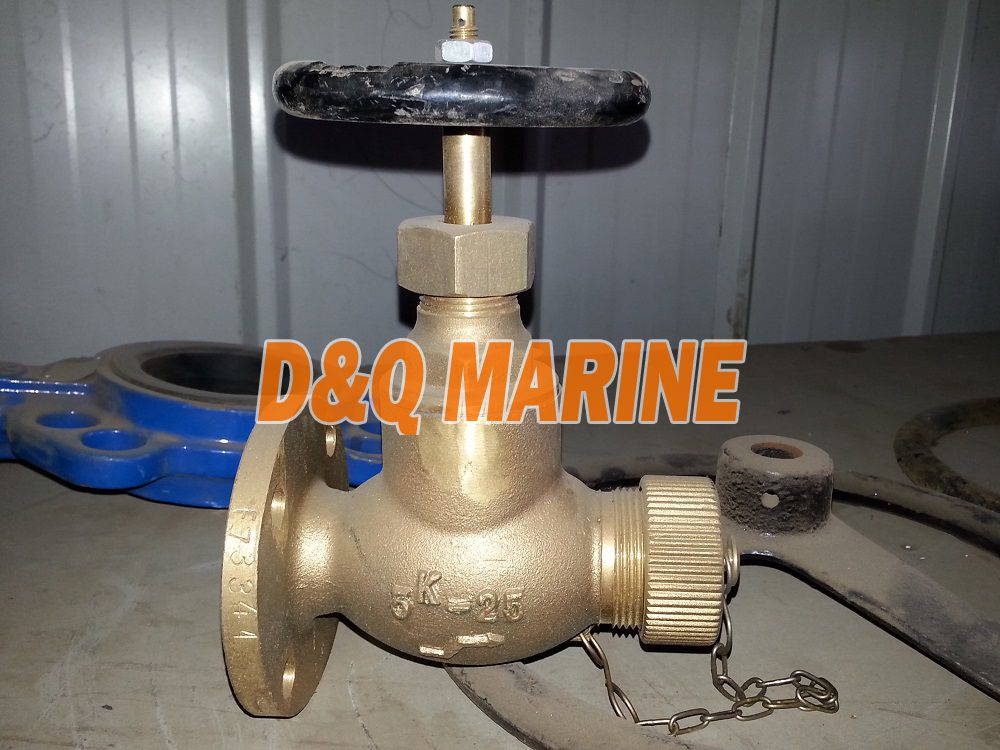 Marine Bronze/Brass Globe Hose Valve JIS F7334A 5K