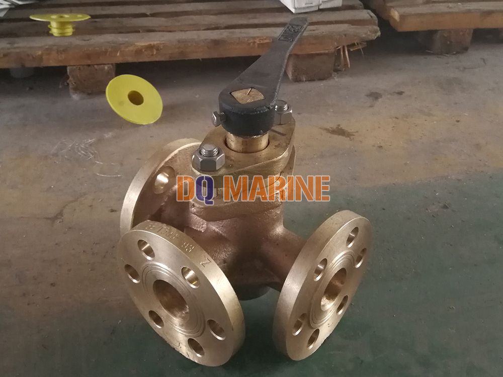 Marine Bronze Flanged 3 Way Valve