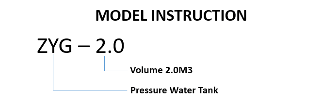 ZYG-2.0 Fresh Water Pressure Tank