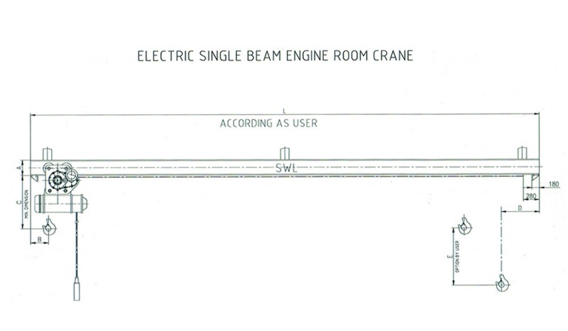 10t Electric Single Beam Engine Room Crane - Image 1