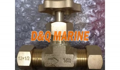 Brass Needle Valve with Ring Joint Nut on Both Ends thumbnail 1