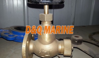 Marine Bronze/Brass Globe Hose Valve JIS F7334A 5K thumbnail 1
