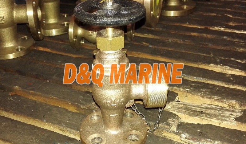 Marine Bronze/Brass Angle Hose Valve JIS F7334B 10K - Image 1