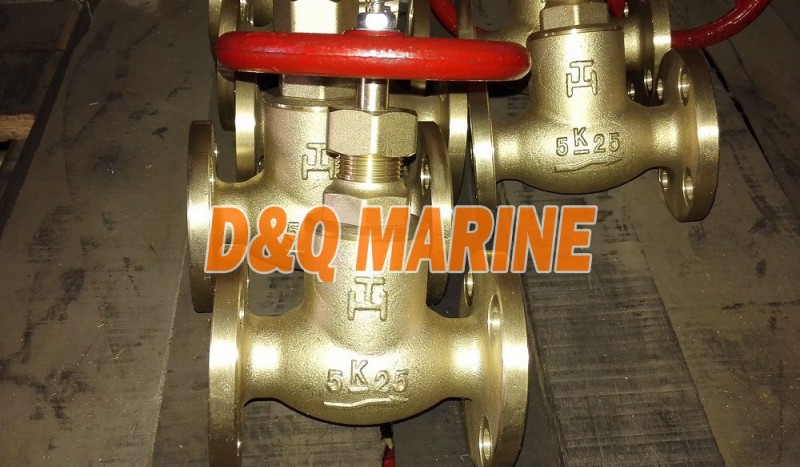 Marine Bronze/Brass Screw Down Check Globe Valve JIS F7351 5K - Image 1