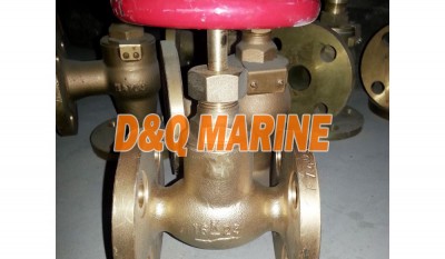Marine Bronze/Brass Screw Down Check Globe Valve JIS F7409 16K thumbnail 1