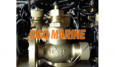 Marine Bronze/Brass Globe Hose Valve JIS F7334A 10K thumbnail 1